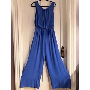 Gibson Latimer Blue Dressy Wide Leg Jumpsuit Size M